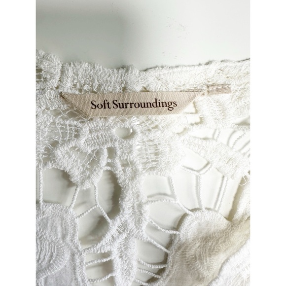 Soft Surroundings Rendezvous Topper Cardigan Ivory Lace Crochet Tie Front - Picture 5 of 8